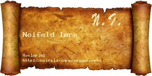 Neifeld Imre névjegykártya